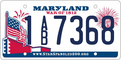 MD license plate 1AB7368