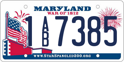 MD license plate 1AB7385