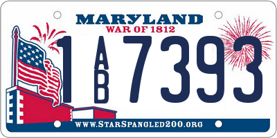 MD license plate 1AB7393