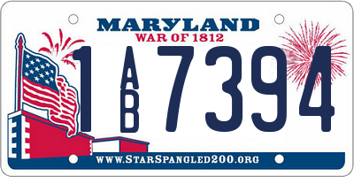 MD license plate 1AB7394