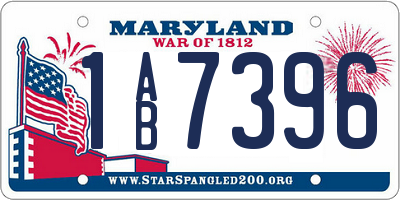 MD license plate 1AB7396