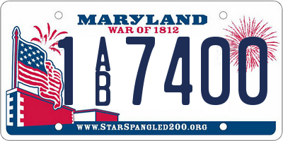 MD license plate 1AB7400