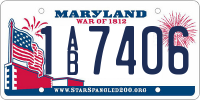 MD license plate 1AB7406