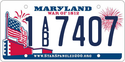MD license plate 1AB7407