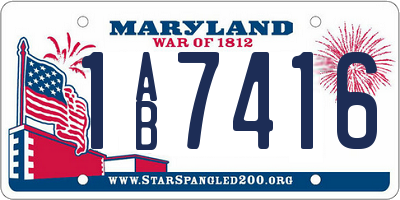 MD license plate 1AB7416