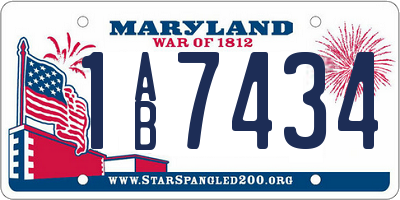 MD license plate 1AB7434