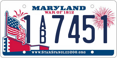 MD license plate 1AB7451