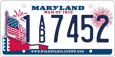 MD license plate 1AB7452
