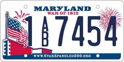MD license plate 1AB7454