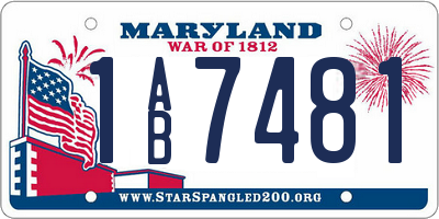 MD license plate 1AB7481