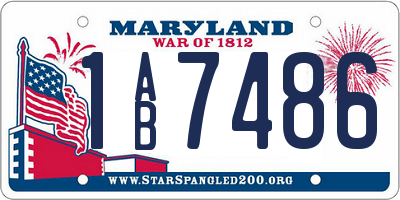 MD license plate 1AB7486