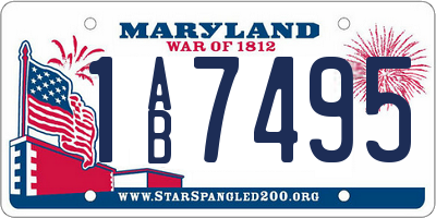 MD license plate 1AB7495