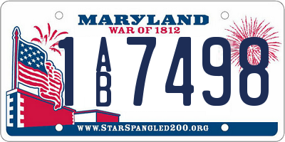 MD license plate 1AB7498