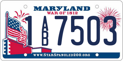 MD license plate 1AB7503
