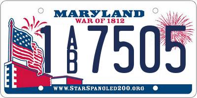 MD license plate 1AB7505