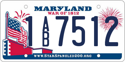 MD license plate 1AB7512
