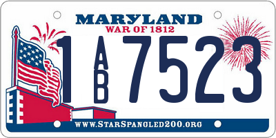 MD license plate 1AB7523