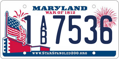 MD license plate 1AB7536