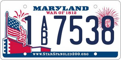 MD license plate 1AB7538