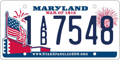 MD license plate 1AB7548