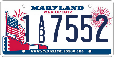 MD license plate 1AB7552