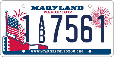 MD license plate 1AB7561