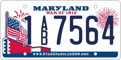 MD license plate 1AB7564