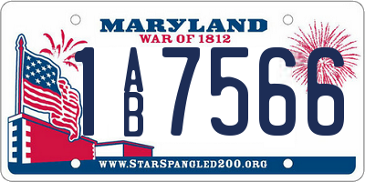 MD license plate 1AB7566