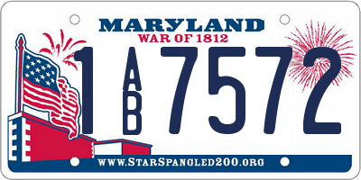 MD license plate 1AB7572