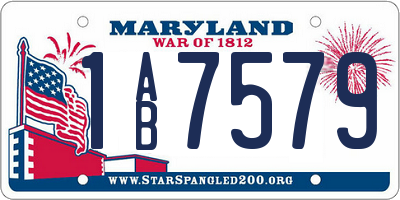 MD license plate 1AB7579