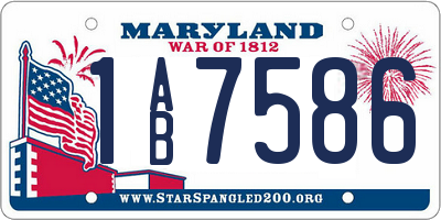 MD license plate 1AB7586