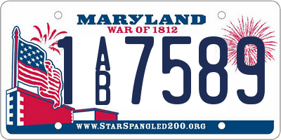 MD license plate 1AB7589