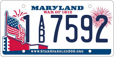 MD license plate 1AB7592