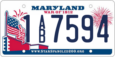 MD license plate 1AB7594