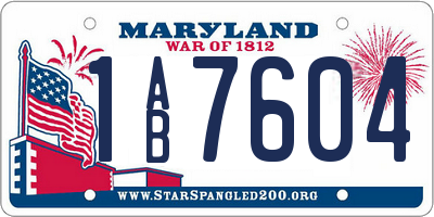 MD license plate 1AB7604