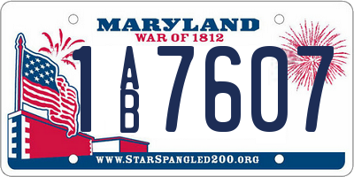 MD license plate 1AB7607