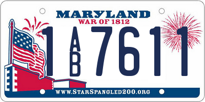 MD license plate 1AB7611