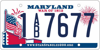 MD license plate 1AB7677