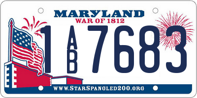 MD license plate 1AB7683