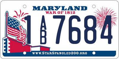 MD license plate 1AB7684
