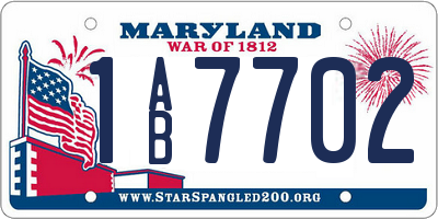 MD license plate 1AB7702