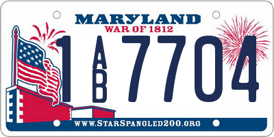 MD license plate 1AB7704
