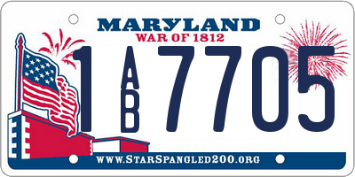 MD license plate 1AB7705