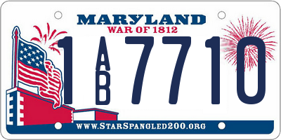 MD license plate 1AB7710