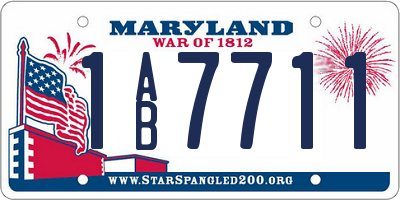 MD license plate 1AB7711
