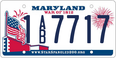 MD license plate 1AB7717