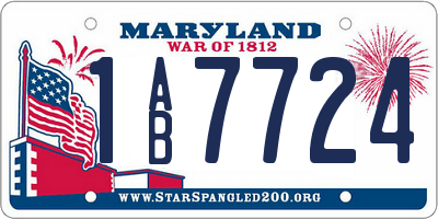 MD license plate 1AB7724