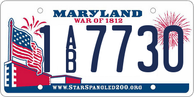 MD license plate 1AB7730