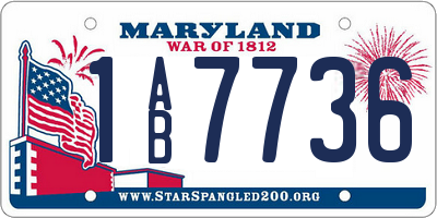MD license plate 1AB7736