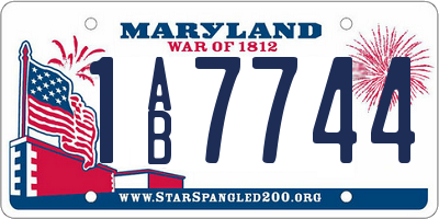 MD license plate 1AB7744